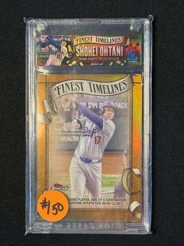 Shohei Ohtani 2025 Finest Finest Timelines Gold Refractors #/50 Dodgers