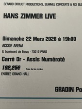 place de concert Hans Zimmer Dimanche 22 Mars 2026  À 19h Carré D’or 