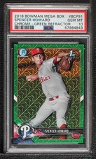 2018 Bowman Mega Box Green Mojo Refractor /99 Spencer Howard PSA 10 GEM MT 4al