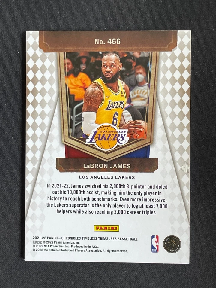 LeBron James 2021-22 Panini Chronicles Timeless Treasures 093/249 #466 - Image 2 of 2