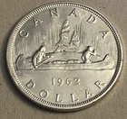1962 CANADIAN SILVER DOLLAR ELIZABETH II, HIGHER GRADE, .800 silver BU Proof