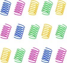 ISMARTEN 100 Pack Pet Wide Colorful Springs Cat Toys Plastic Coil Spiral Blue