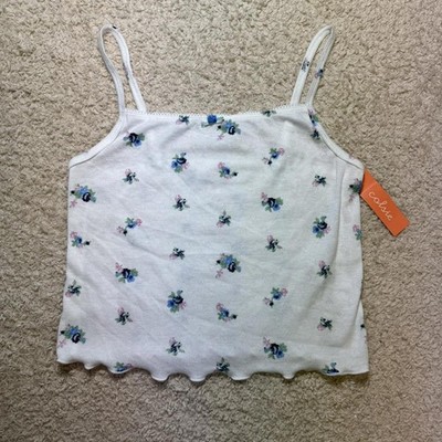 Colsie Ditsy Floral Crop Tank SMALL NWT