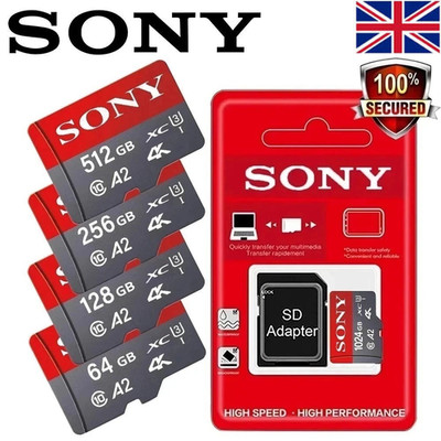 Sony Speicherkarte 1TB 512GB Micro SD TF 256GB 128GB U1 A1 Micro SD 64GB 100Mb UK