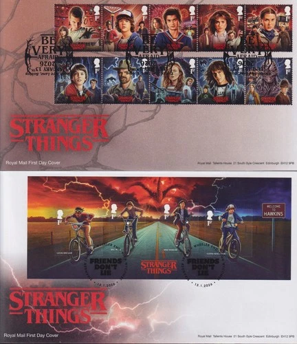 GB FDC 2026 STRANGER THINGS PAIR STAMPS & MINISHEET  FDC x 2 FDC *SPECIAL PRICE*