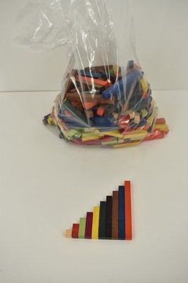 Vintage Wooden Cuisenaire Rods Math Manipulatives Bulk Lot 1 LB Montessori