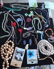 Assorted Beading Supplies Lot Glass Pearl Gemstone Beads Jewelry Making Craft