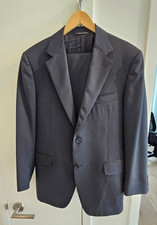Canali Suit 38R Black 100% Pure Wool
