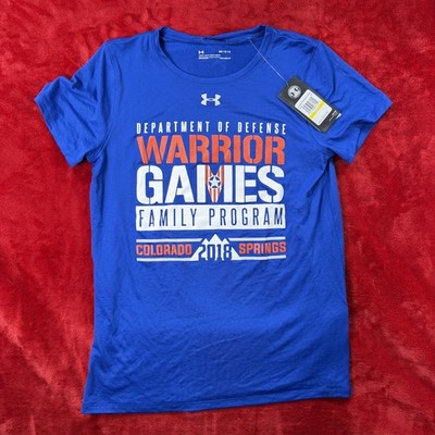 Under Armour DoD Warrior Games 2018 Family Program T-Shirt Women's MD Blue NWT