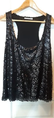 Top pour femme à sequins mats coloris noir de marque 3 Suisses - Photo 1/4