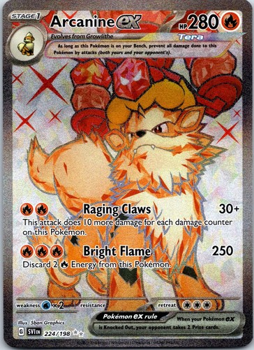 Arcanine ex Ultra Rare SV01 Scarlet & Violet Base Set 224/198 NM