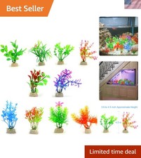 Endless Aquascaping Options: 10 Assorted Artificial Plants, 4-Inch Size Ideal