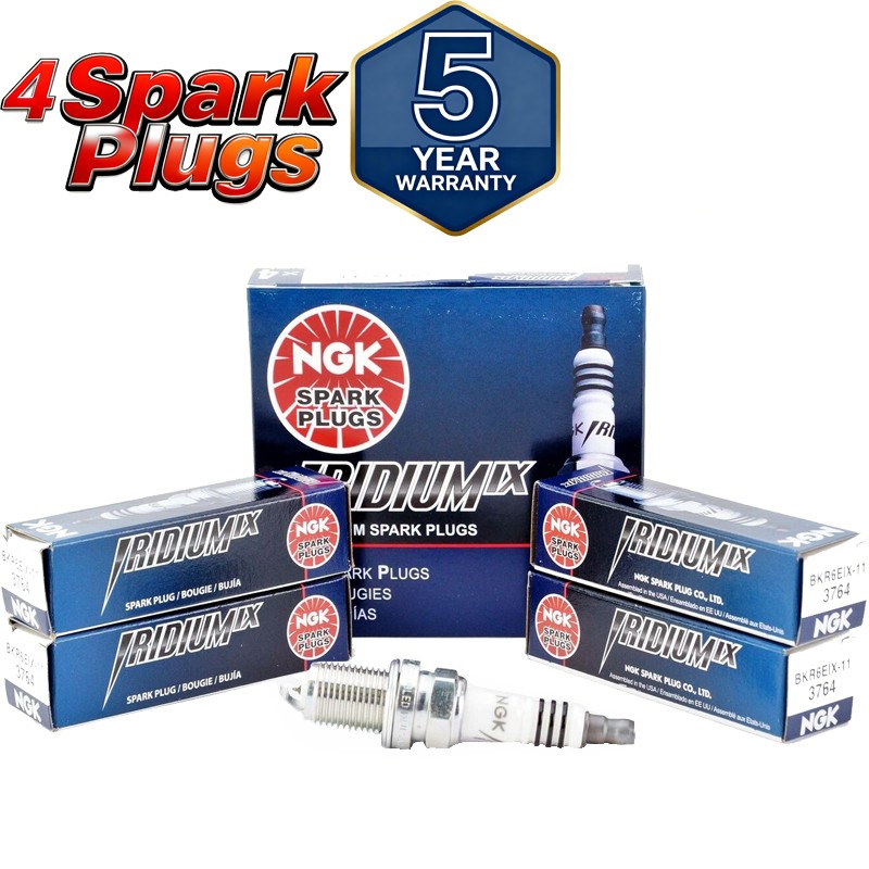 Set of 4 NGK 3764 Spark Plugs Iridium IX BKR6EIX11