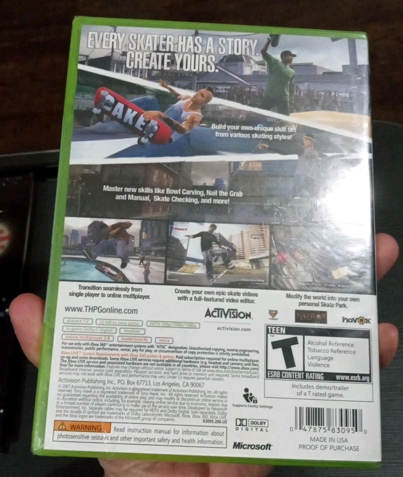 Tony Hawk's Proving Ground (Xbox 360, 2007) Factory Sealed (Tear On Seal As Pic) - Image 2 of 4