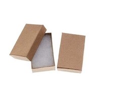 6 Pack Cotton Filled Color Cardboard Neck, Ring, Earring, Pendant, Brown Kraft