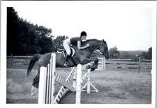 Mid Century Equestrian Show Jumping Action Silver Gelatin Print c1950s