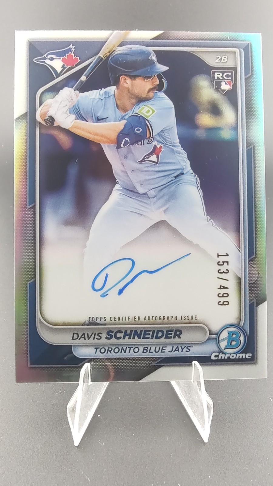 2024 Bowman Chrome Rookie Autographs Refractor Davis Schneider RC AUTO /499