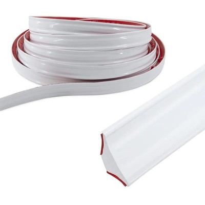 PVC Viertelkreis Zierleiste, 2,5 Meter selbstklebende Zierleiste 12*9mm-2,5m, weiß 