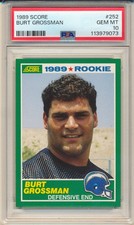 1989 Score Football Burt Grossman (Rookie Card) (#252) PSA10 PSA. rookie card picture