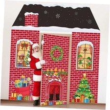 4 Pcs Christmas Door Decorations Set Xmas Holiday Door Covers Fireplace