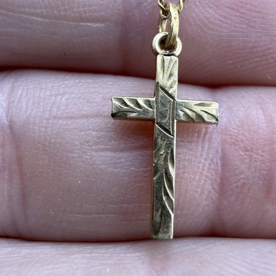 Vintage Lestage Gold Filled Necklace Cross Religious 19 