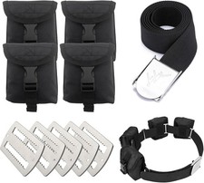 Scuba weight belt with 4 pockets, quick release buckle diving 52 inches