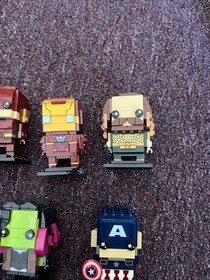 Lego BRICKHEADZ Superhero Lot Of 9 AQUA MAN IRON MAN FLASH WONDERWOMAN AND MORE