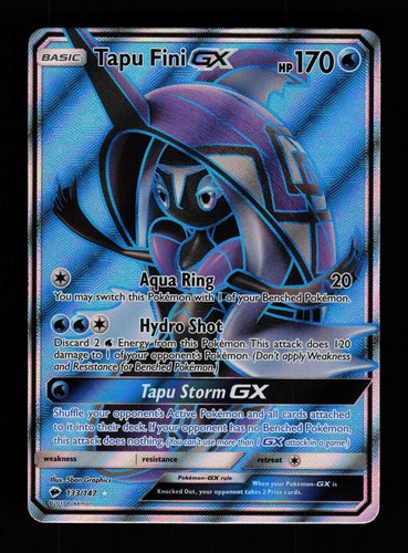 Tapu Fini GX 133/147 Holo Ultra Rare Burning Shadows Pokemon Cards