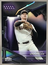 2026 Topps Chrome Black Matt Chapman Purple Mini-Diamond Refractor 62/75 Giants