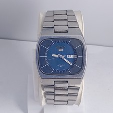 Vintage Seiko 5 17J Automatic Blue Dial 6309-601A Japan Men's Working Condition