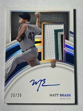 2022 National Treasures Matt Brash /25 Auto Rookie Patch Relic Mariners