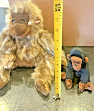 Ty Gorilla Plush Lot of 2 Stuffed Animals 11" and 7" Great Condition