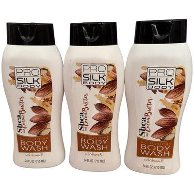 Pro Silk Body Moisturizing Body Wash Shea Cocoa Butter Vit E 3-Pack 24 fl oz