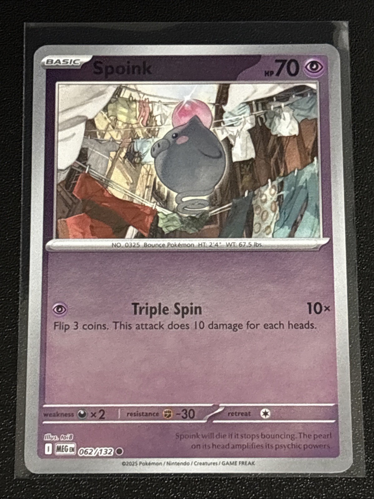 Pokémon TCG Mega Evolution Spoink Reverse Holofoil 062/132 NM