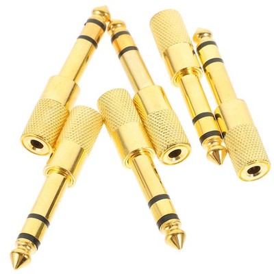 Reusable ABS and Zinc Alloy Headphone Adapter 6.35mm to 3.5mm Audio Converter
