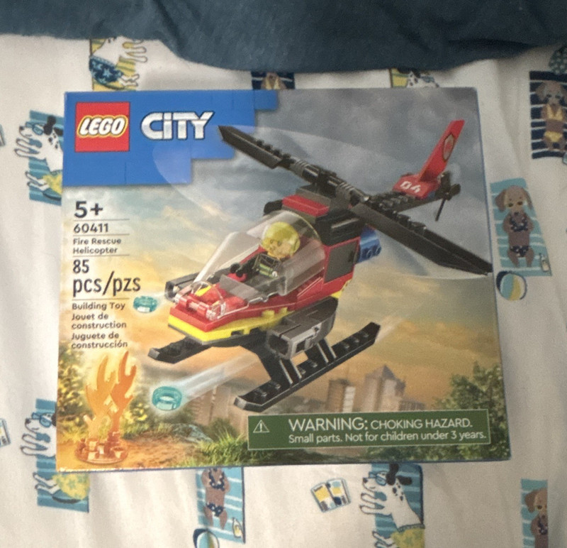 LEGO City Fire Rescue Helicopter 60411 Fire Subtheme 85 pcs Ages 5+