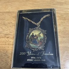 Vintage Necklace Historical Art George Washington Crossing the Delaware Pendant