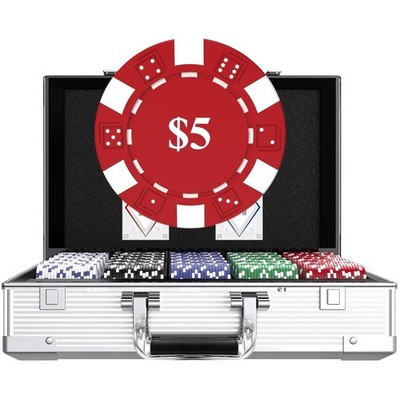 Pokerkoffer, Pokerchips, Kartenspiel, Würfel, Dealer-Button, Aluminium