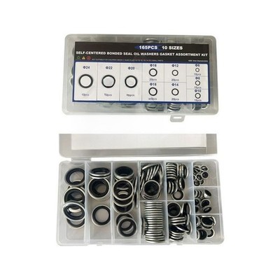165PCS Bonded Seal Dichtungssortiment Kit PA66 Material für Hydrauliksysteme