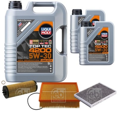 FEBI BILSTEIN Inspektionspaket 7L Liqui Moly Top Tec 4200 5W-30 für Audi