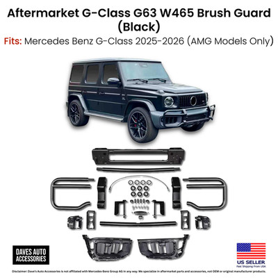 W465 G63 AMG Front Brush Guard Bull Bar Mercedes 2025-2026 Black