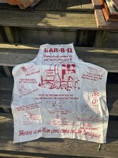 Vintage/Retro White  Red BBQ Graphic Print Bib Apron, One Size, Unisex