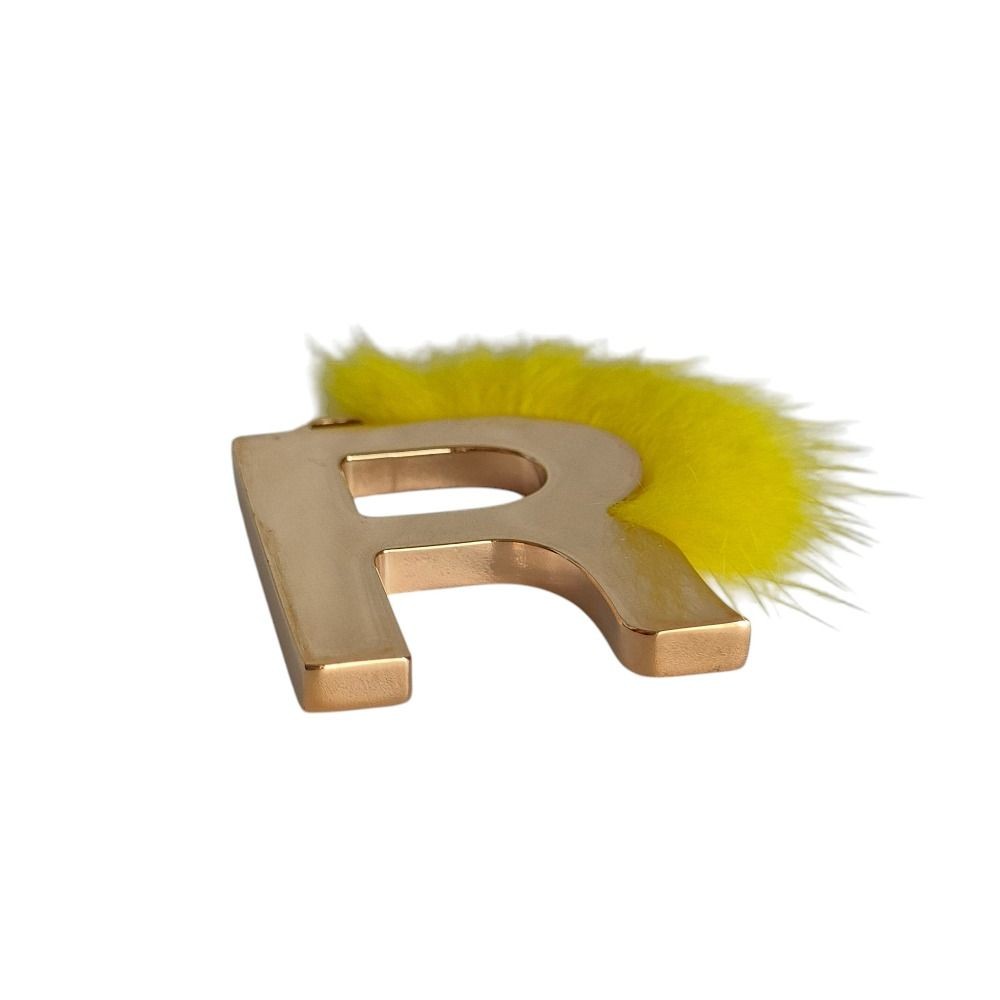 FENDI ABCLICK Initial Charm R Gold Yellow Metal W… - image 6