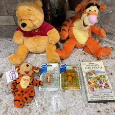 Winnie the Pooh/Tigger Bundle: Plush, Figures, VHS. Lot Of 6
