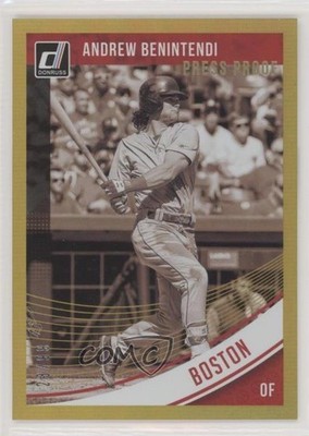 2018 Panini Donruss Variations Press Proof Gold 23/99 Andrew Benintendi #169 s3g