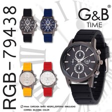 G&B Mens Sport Analogue Watch Rubber Strap Qu...