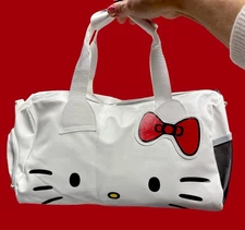 Hello Kitty girls Crossbody Duffel Tote bag 16”  White convertible New
