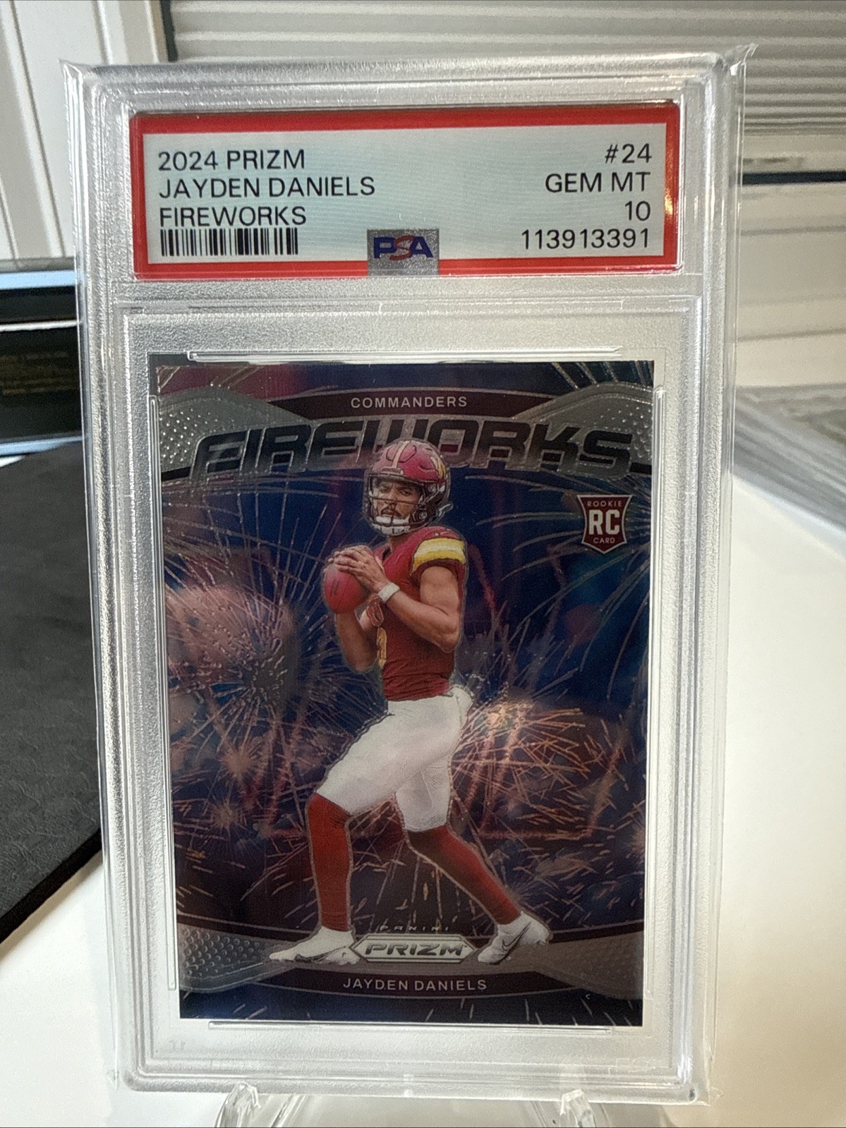Jayden Daniels Panini Prizm Fireworks #24 Base