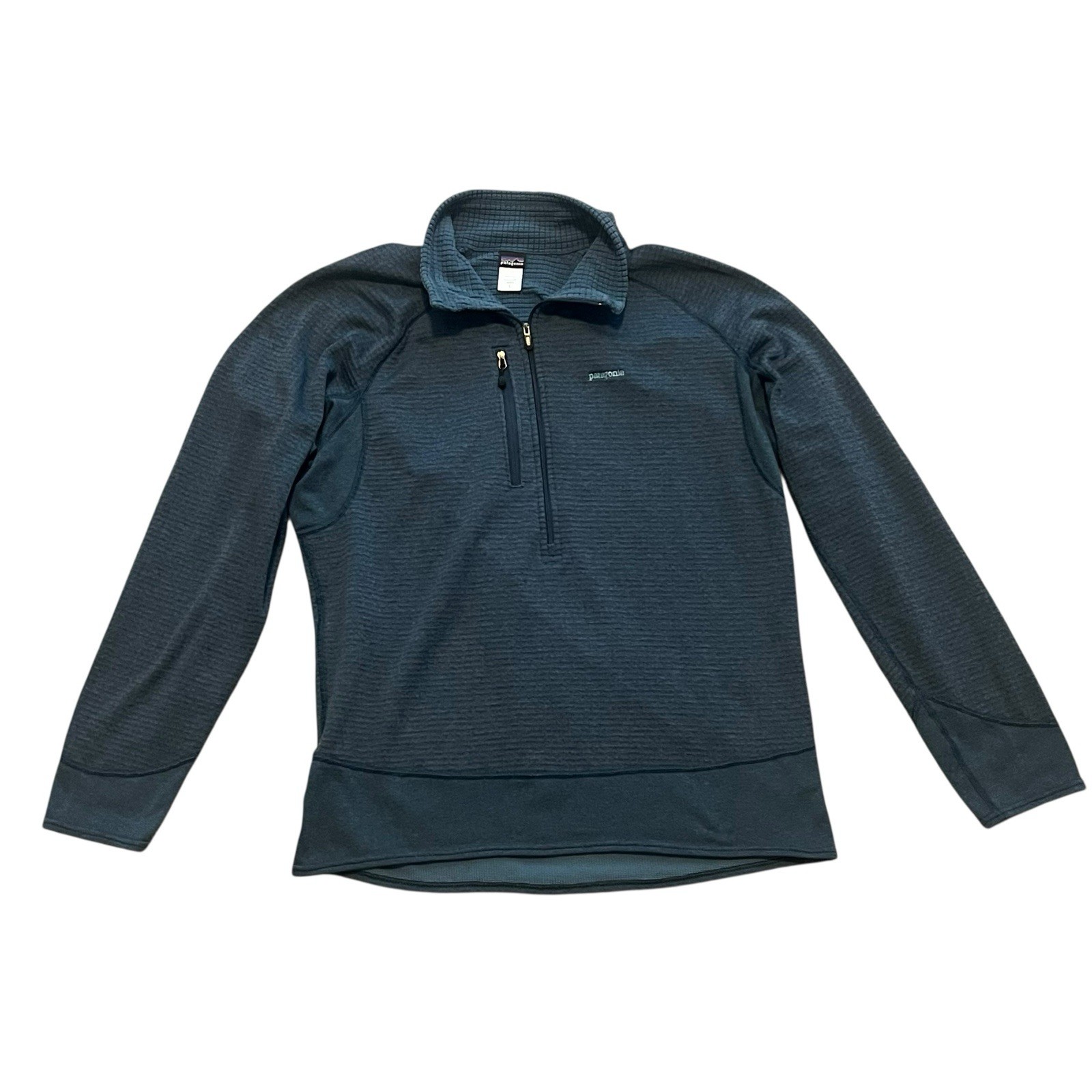 PATAGONIA Men’s 2007 Blue R1 Flash Pullover MADE IN USA Size L 1/4 zip up jacket