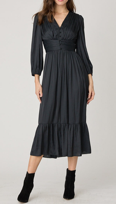satin empire midi dress Empire Waist Midi Dress - Short Bell Sleeve Maxi Dress - Sweetheart Neck Summer Women Dress